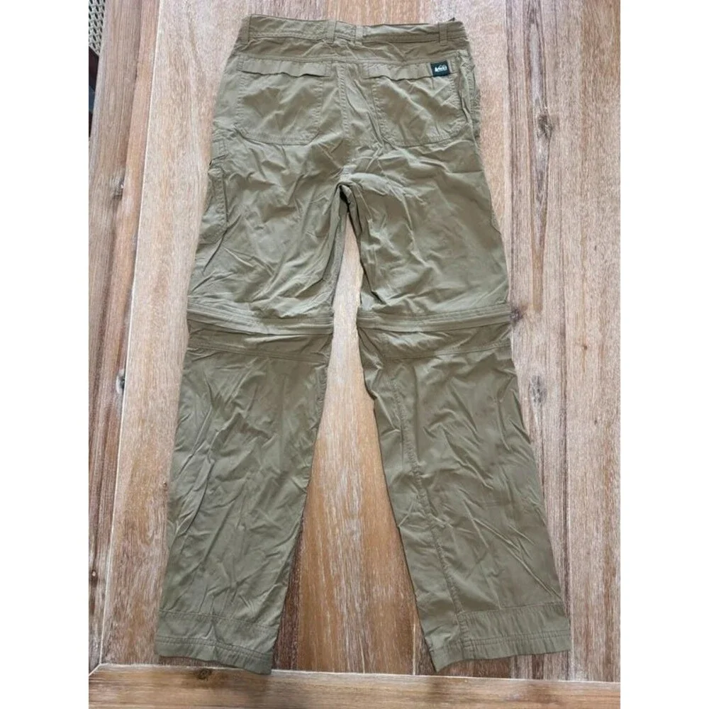 REI Co-op Sahara Convertible Pants Youth Boys Large 14-16 Zip Off Cargo Khaki